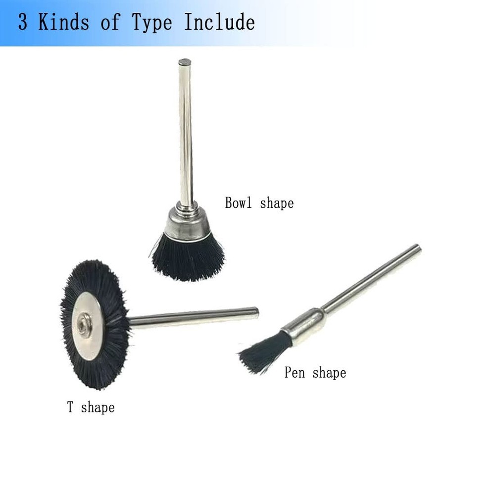 𝐋𝐮𝐨 𝐤𝐞 15 Pcs Mini Abrasive Wheel Brushes - 1/8 Inch Shank Assorted Shap...