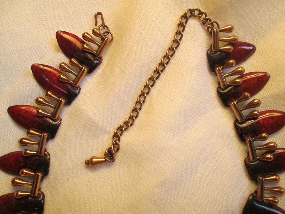 Matisse Red Enamel "Teardrop" Necklace