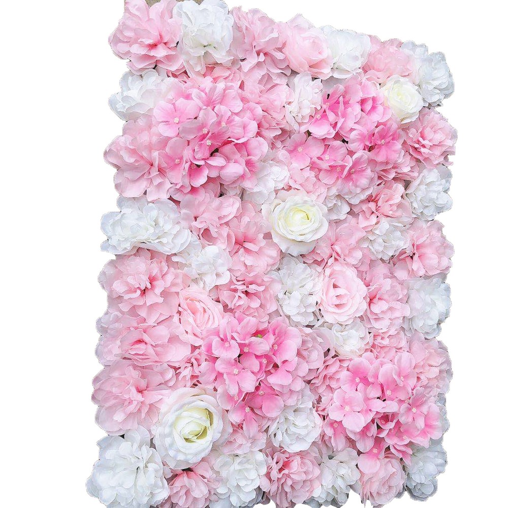 12x Artificial Silk Flower Wall Panel Floral Backdrop Party Wedding Decoration