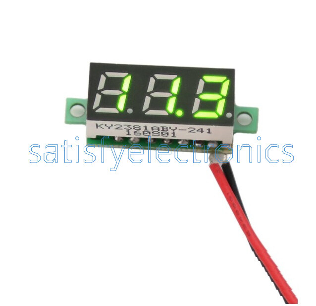 0.28" 3-Wire Green LED DC 0-100V Voltmeter Digital Display Voltage Panel Meter
