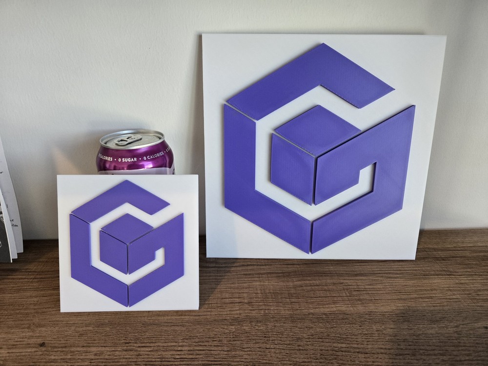 Gamecube Symbol 3D Printed Logo Sign Display Wall Decor