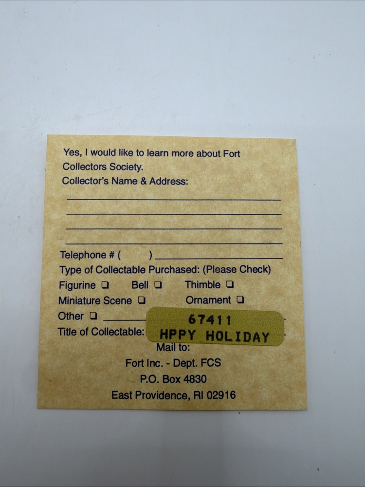 Fort Lasting Impressions Happy Holidays Missing One Piece