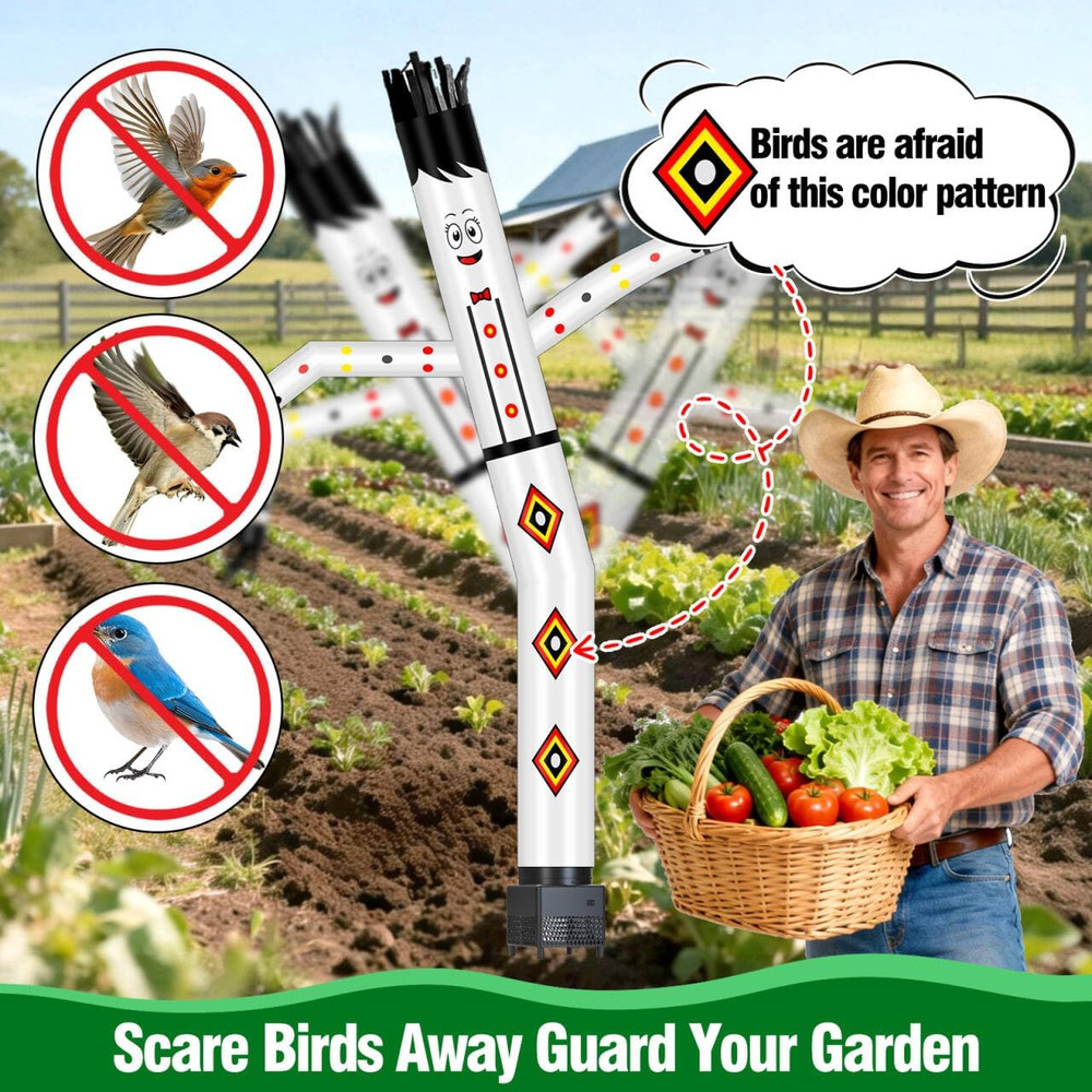 Garden Bird Deterrent Scarecrow Protector, Automatic Swinging, 7 Ft, Keep Birds/