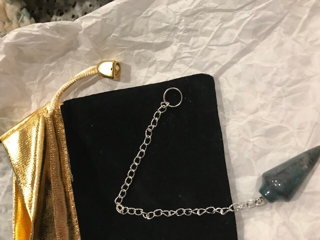 Pendulum with Chain, Green Agate