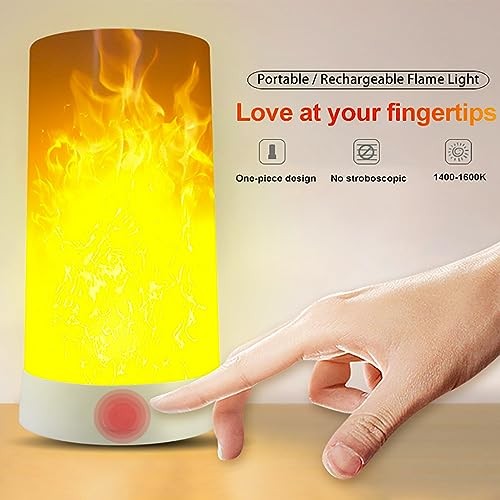 LED Flame Effect Light, Flame Lamp with Remote & Timer, USB Rechargeable 4 1pcs