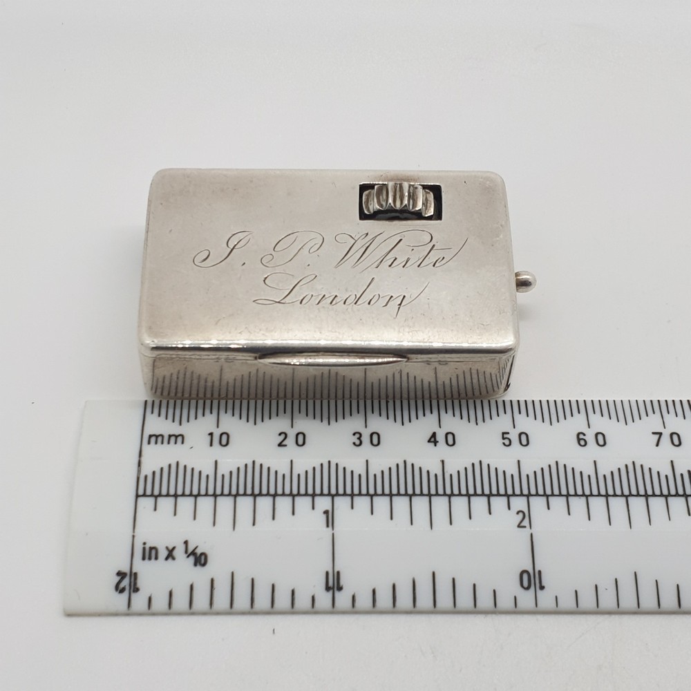Victorian Solid Silver Slow Burn Vesta Case Match Holder Alexander Macrae 1871