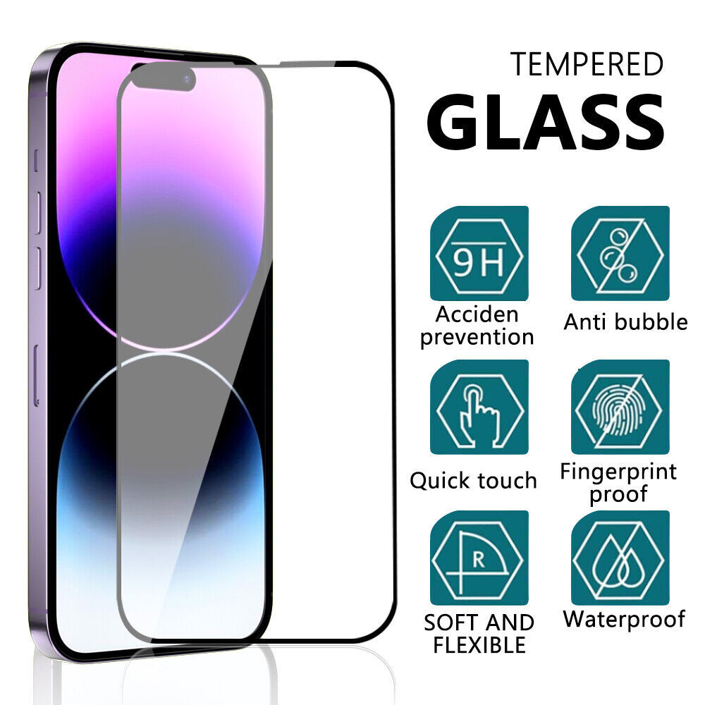 2-Pack Edge-to-Edge Full Coverage HD Tempered Glass Screen Protector for iPhone