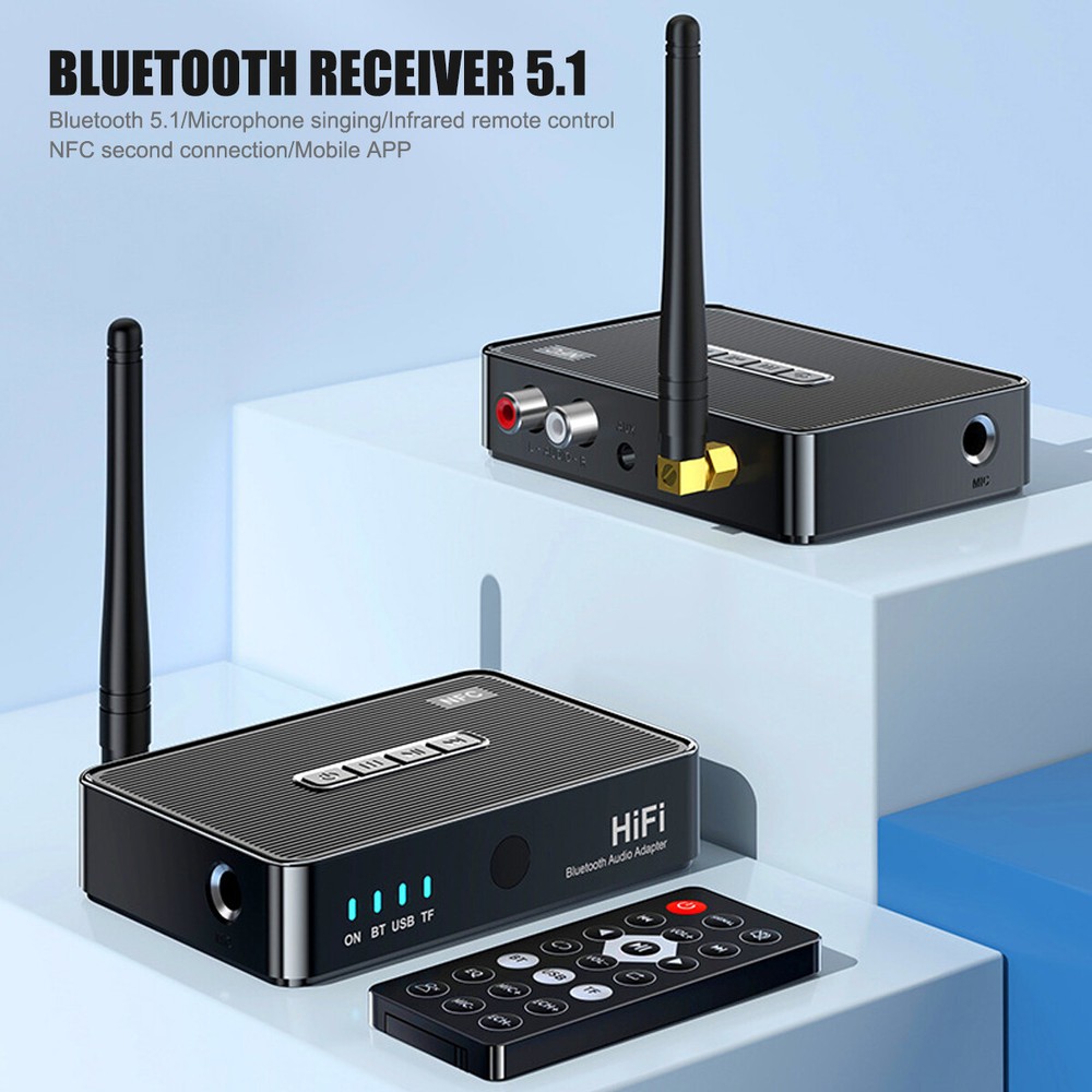 Bluetooth 5.1 Transmitter Receiver Long Range For TV Home Stereo Audio Adapter☑@