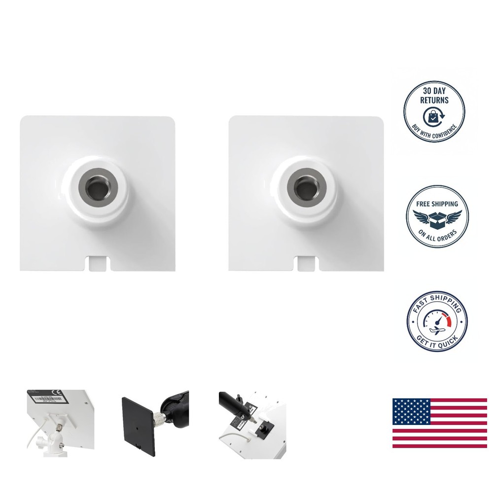 White Plastic Threaded 1/4 Inch Mount Adapters for Ring Solar Panels - 2 Pack