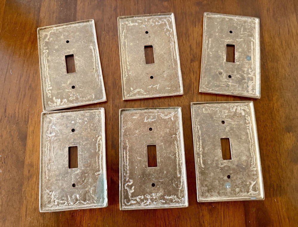 6 Brass Vintage Decorative Light Switch Plates