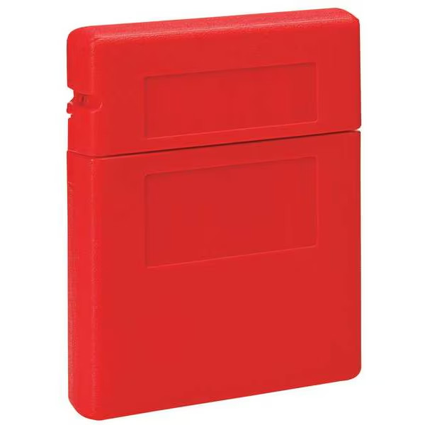 Justrite Document Box Red Plastic Wall Mount 12x10 Storage Case with Labels