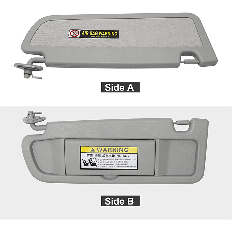 Pair Driver & Passenger Side Light Gray Sun Visor For 2006-2011 Honda Civic