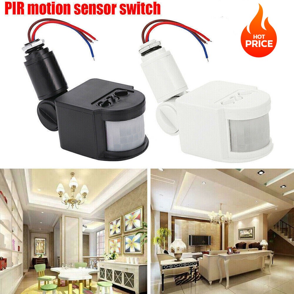 PIR Motion Sensor Detector Infrared Home 180° Light Control Switch 110V IP44 US