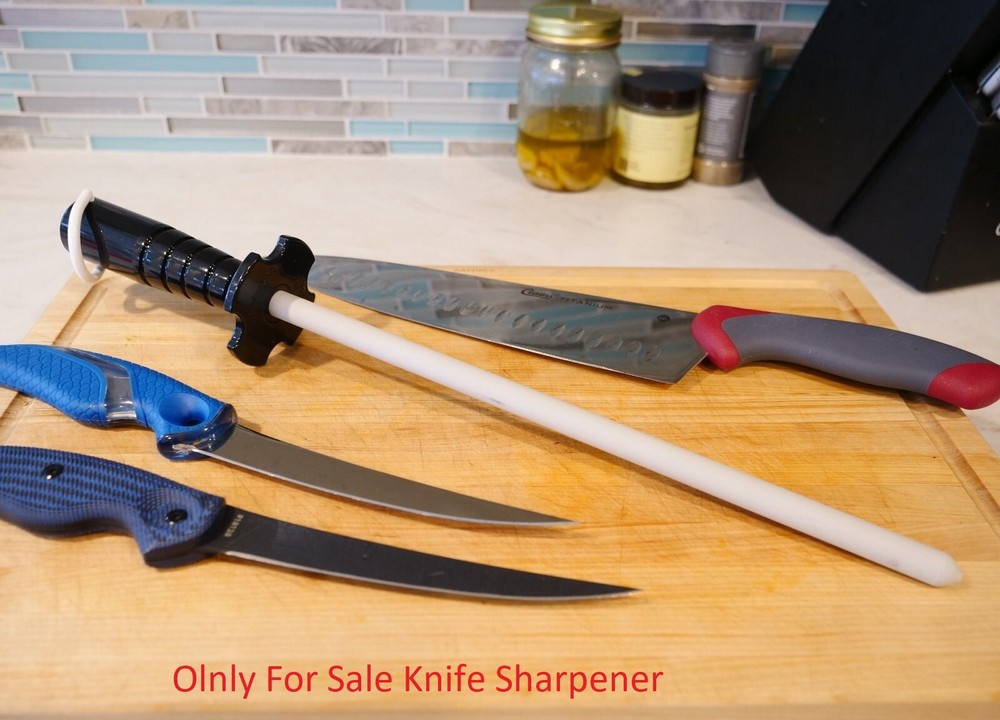 DMT 12" Sharpening Ceramic Rod Construction Black Composite Handle / Hanger Ring