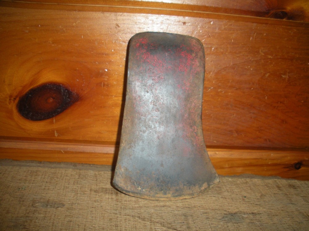 Vintage Single Bit Axe Head with Ribbed Eye / Good User