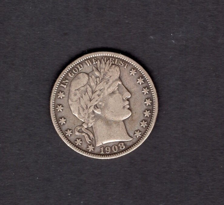 1908-O BARBER HALF DOLLAR-NICE VF
