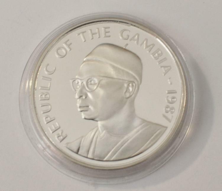 Temminck's Colobus Monkey 1987 Gambia Silver Proof