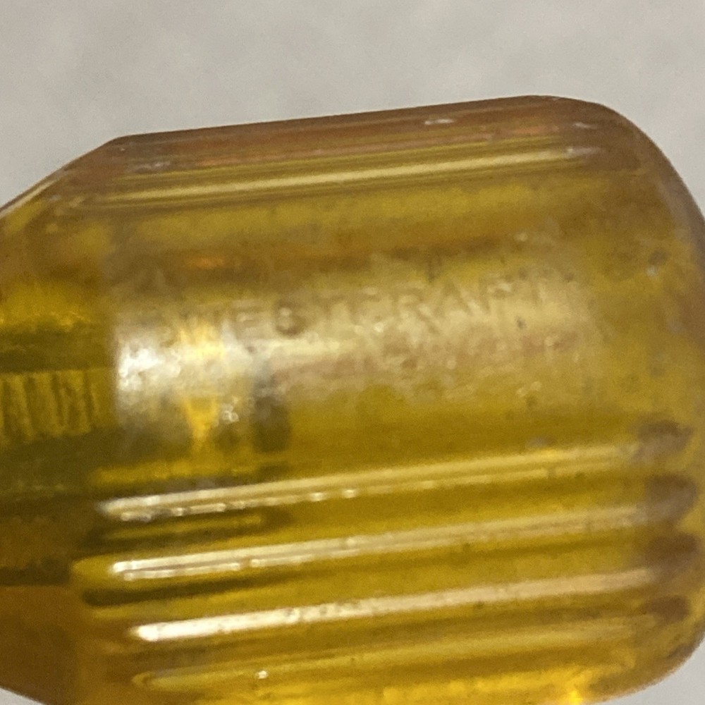 VINTAGE Westcraft Stubby Flathead Screwdriver Tool - Small Yellow Handle Flat 3”