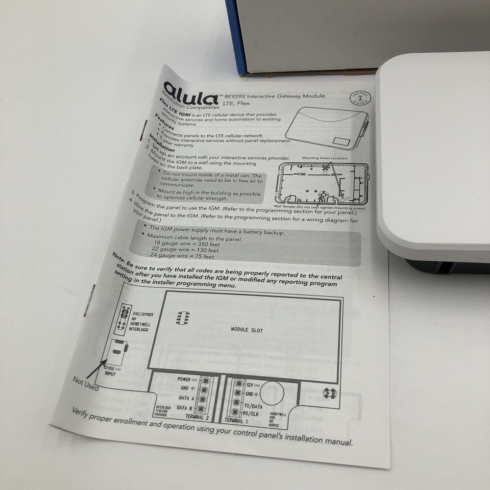 Alula Interactive Gateway Module RE929X-00-01_SH Module LTE VZ,Flex, Safe Home