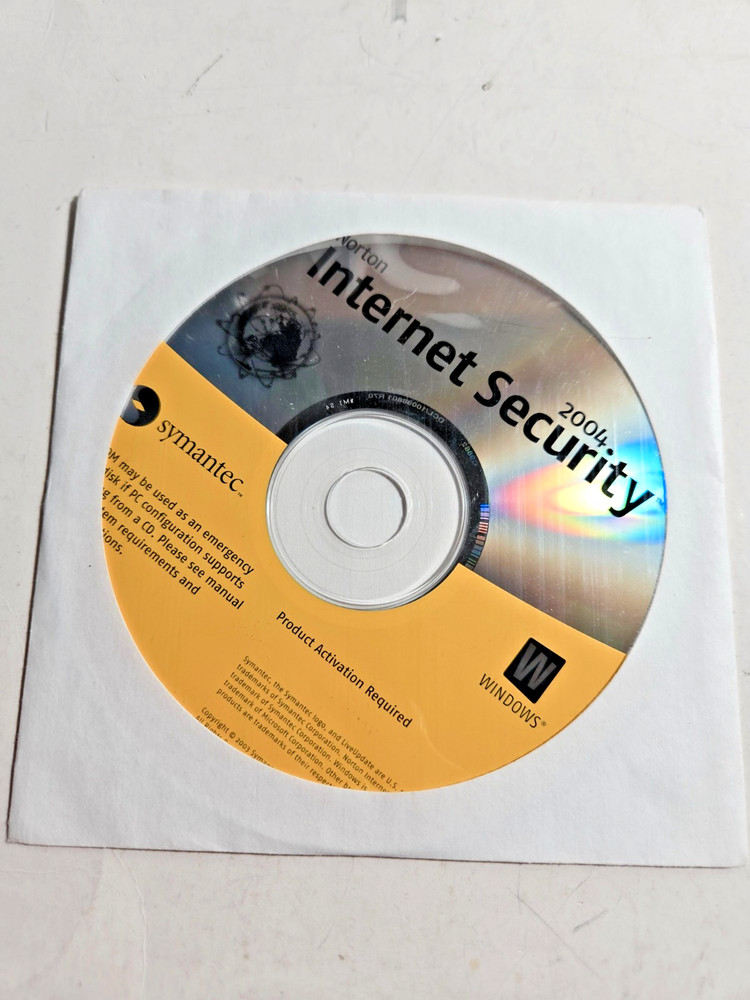 Norton Internet Security 2004 CD – New Sealed – Includes Product Key – Symantec