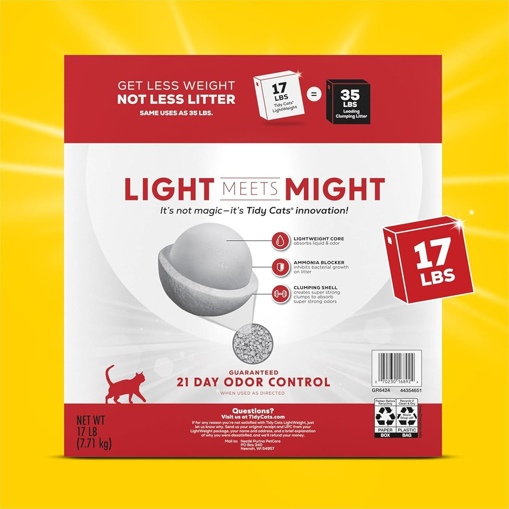Purina LightWeight 24/7 Performance Odor control, Multi-Cat, Clumping, 99.9 Per