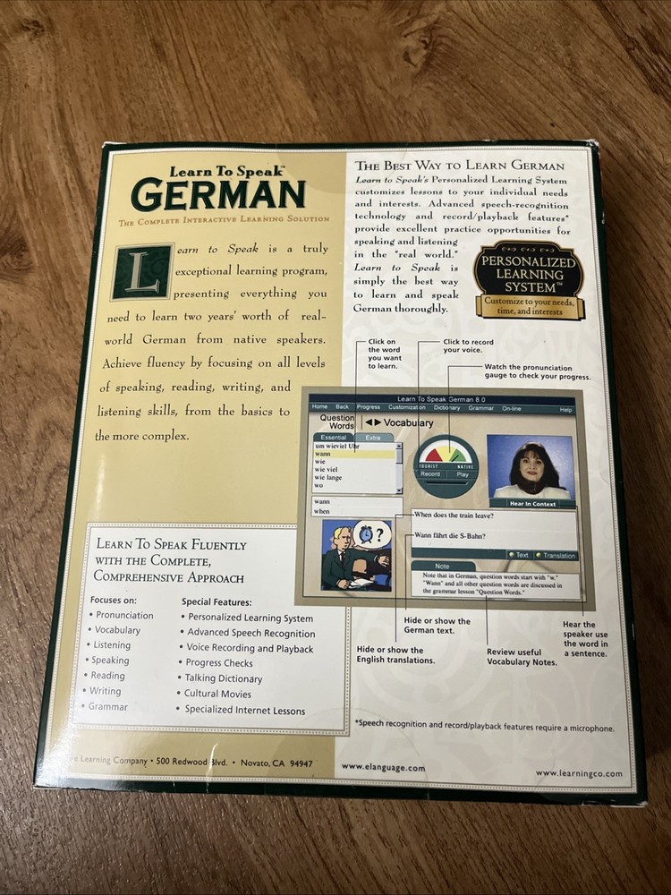 Learn to Speak German Complete Interactive Course 2001 The Learning Company