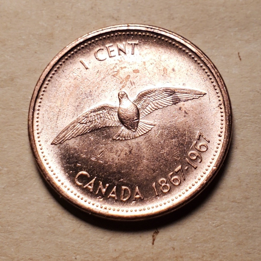 1967 Canada 1 Cent Penny * Centennial *