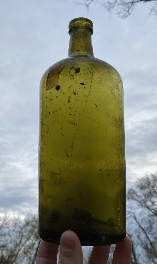 Large Green Scotch Whiskey Flask