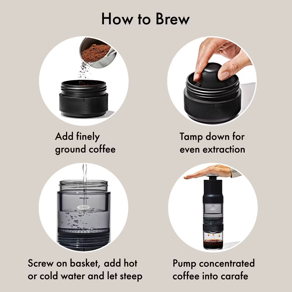 OXO BREW Rapid Brewer Single-Serve Coffee Maker Black: Manual Pour