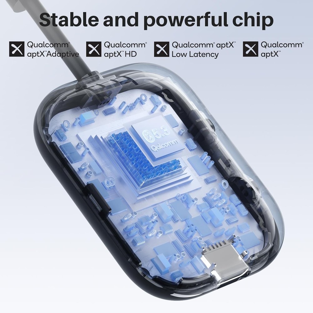 1Mii SafeFly Min+ Bluetooth Transmitter and Receiver, Bluetooth Adapter (BLACK)