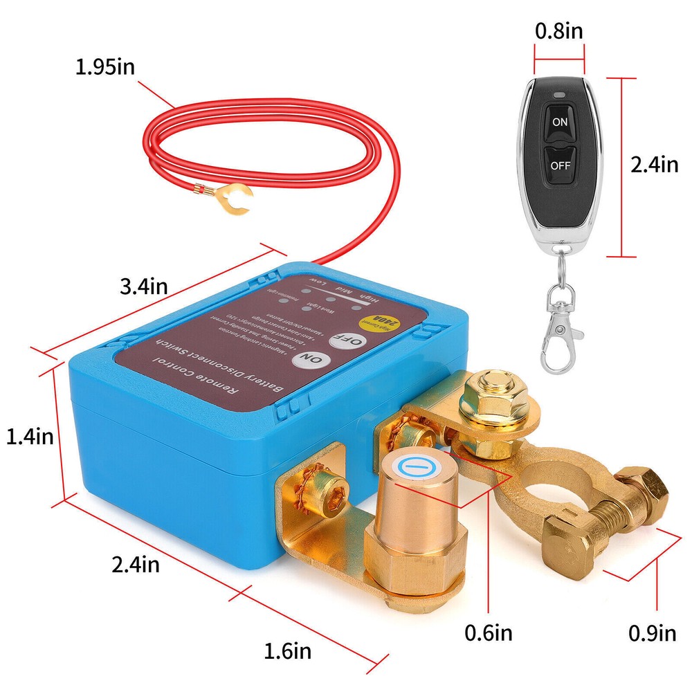 Remote Battery Disconnect Switch 12V 240A Battery Kill Switch for Auto RV ATV