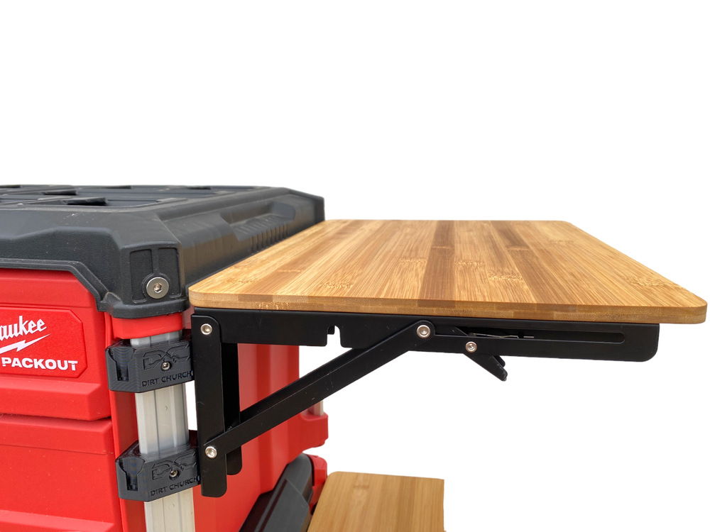 Milwaukee Packout, Bamboo Folding / Detachable Table, Rail Caps & Table Included