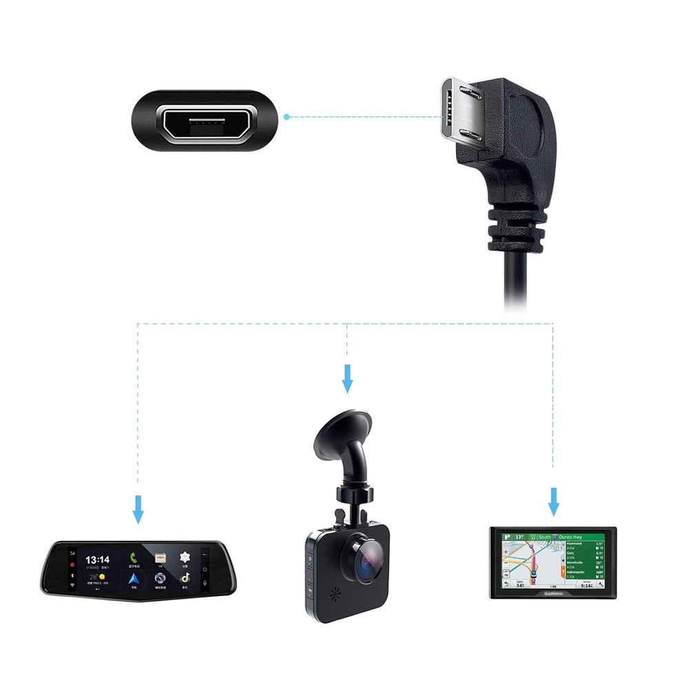 Pixelman Dash Cam Power Cord,Micro USB 11.5ft Long Charging Cable for...