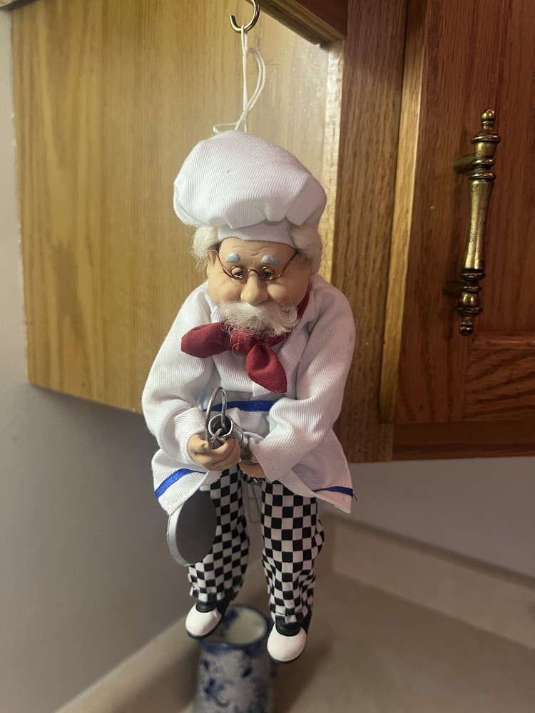 Flying Chef On Whisk, Porcelain Face