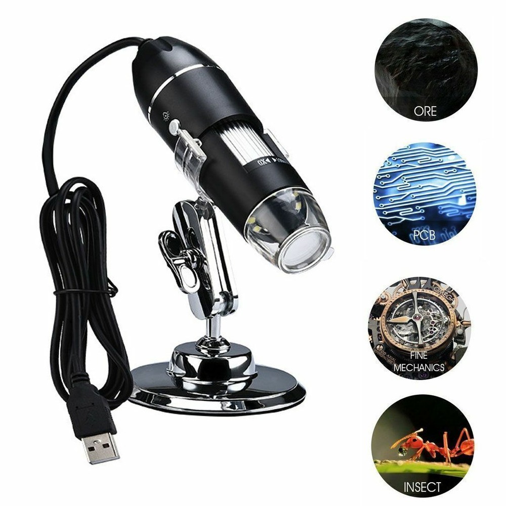 50X-1000X 8 LED Digital Microscope Camera Handheld USB Magnification Endoscope
