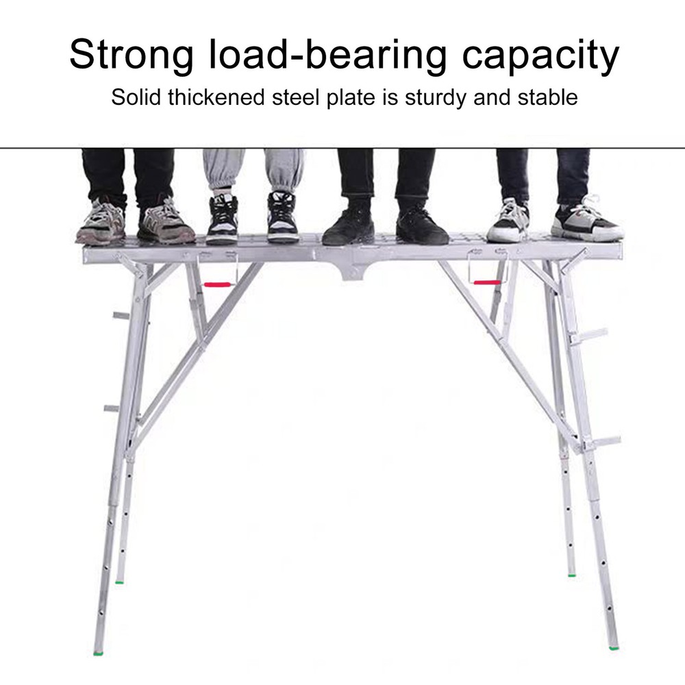 Work Platform Adjustable Height Portable Scaffolding Platform 400 Lb Load