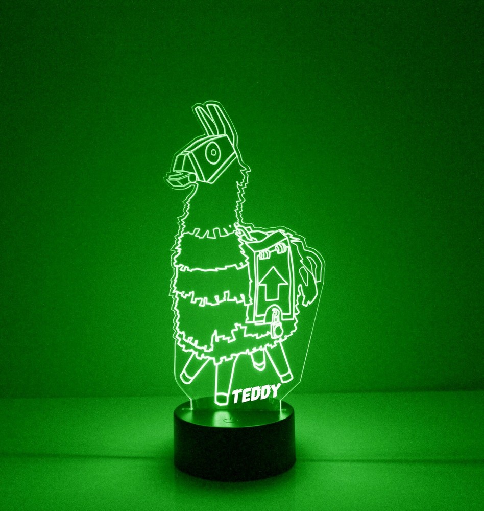 Fortnite Llama LED Night Light, with Remote Control, Engraved Gamers Light