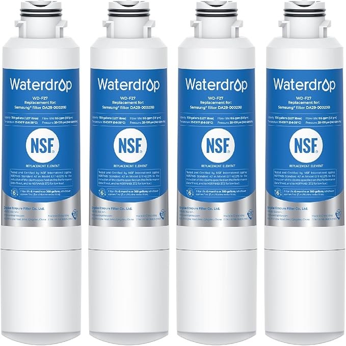 Waterdrop Replacement for Samsung® DA29-00020B Refrigerator Water Filter, 4Packs
