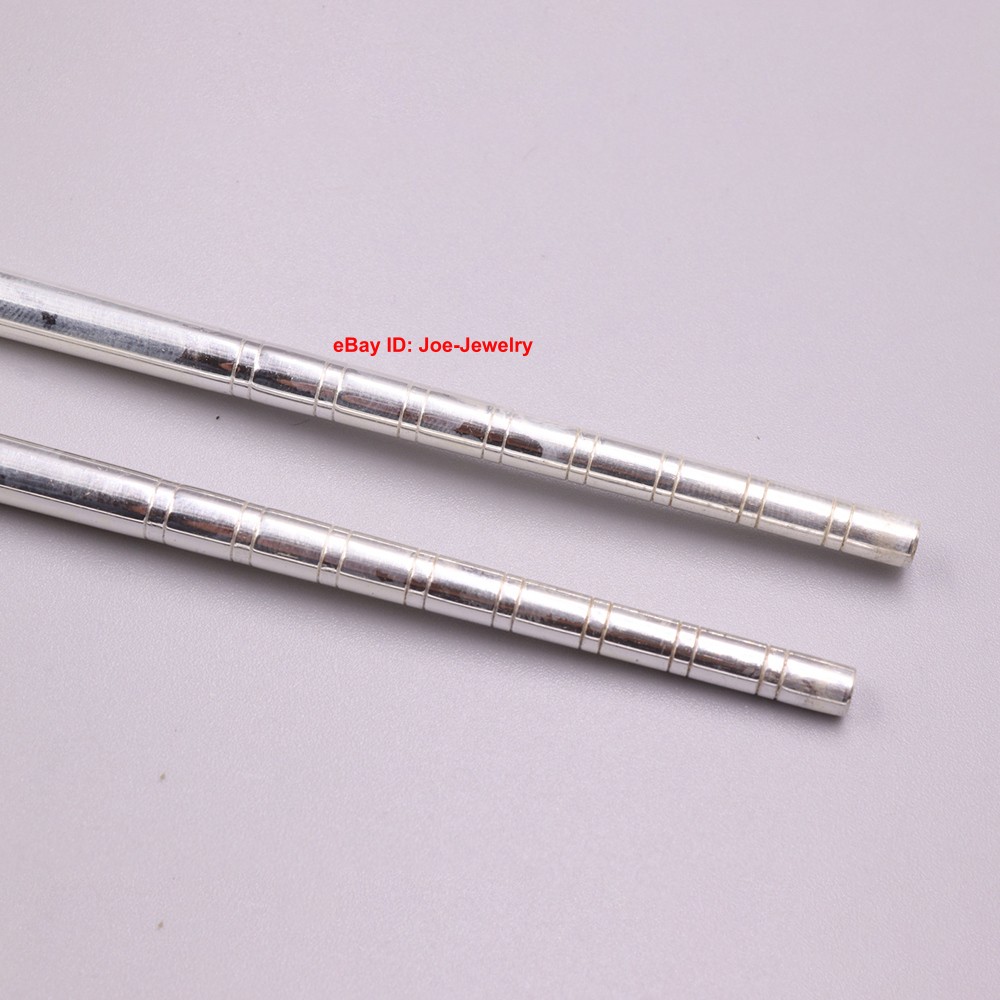 Real 999 Fine Silver Chopsticks Solid Silver Healthy Tableware 福 Good Luck GIFT