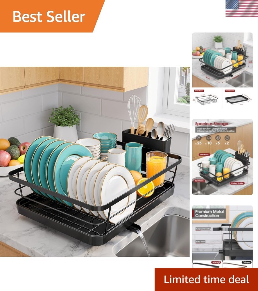 Elegant Stainless Steel Dish Drying Rack – Compact Space-Saving Design 12''W