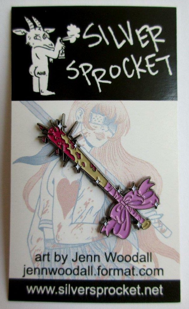 MOON NAIL BAT ENAMEL PIN BY SILVER SPROCKET