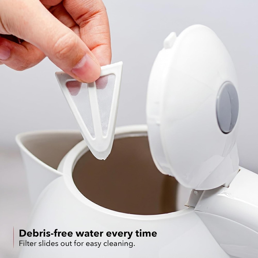 Fast Boiling 1.7L Electric Kettle with Removable Filter & Soft Touch Handle