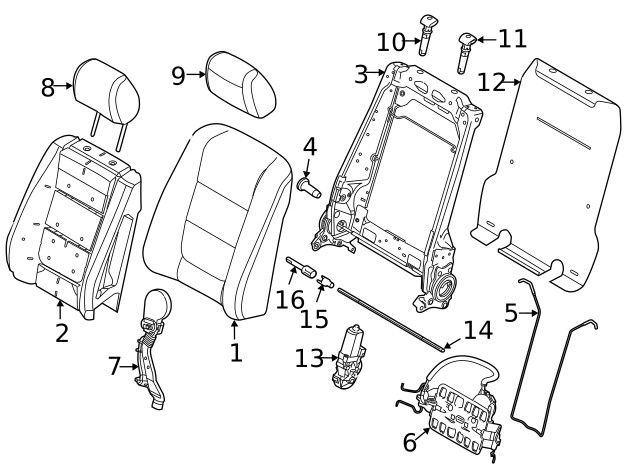 Genuine Ford Headrest BB5Z-78610A60-A