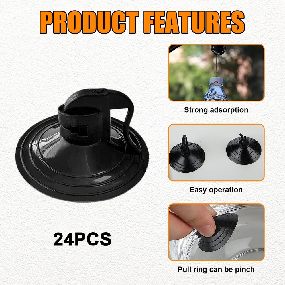 24 Pcs Car Glass Windshield Sunshade Suction Cups for Windows Visor Kitchen