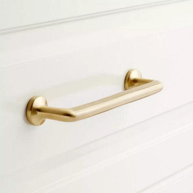 Signature Hardware - Belfast 3" Solid Brass Cabinet Pull - Satin Brass