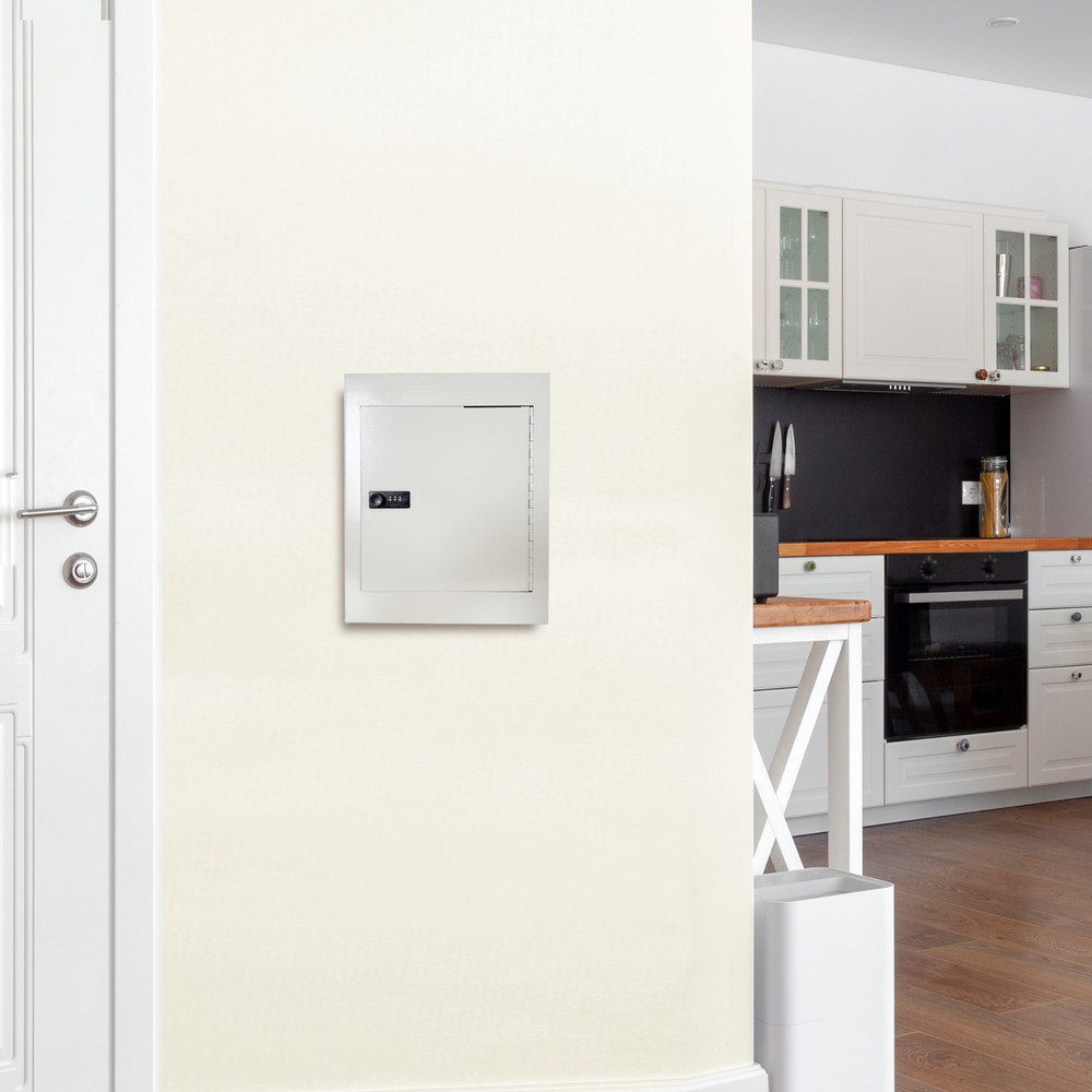 OPEN BOX Rainproof Through the Wall Locking Mailbox with 10'' Adjustable Chute