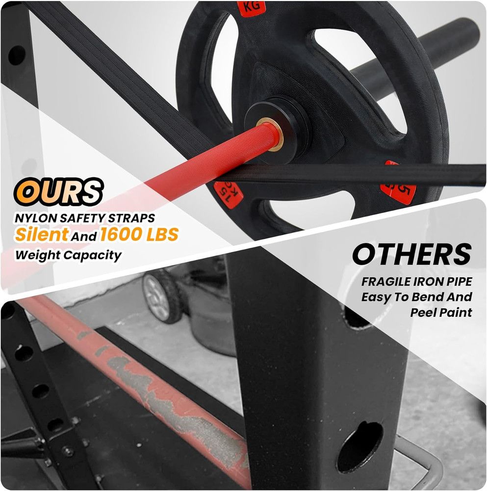 Power Cage, Multi-Function Squat Rack with LAT Pulldown, 1600 LBS Weight Capacit