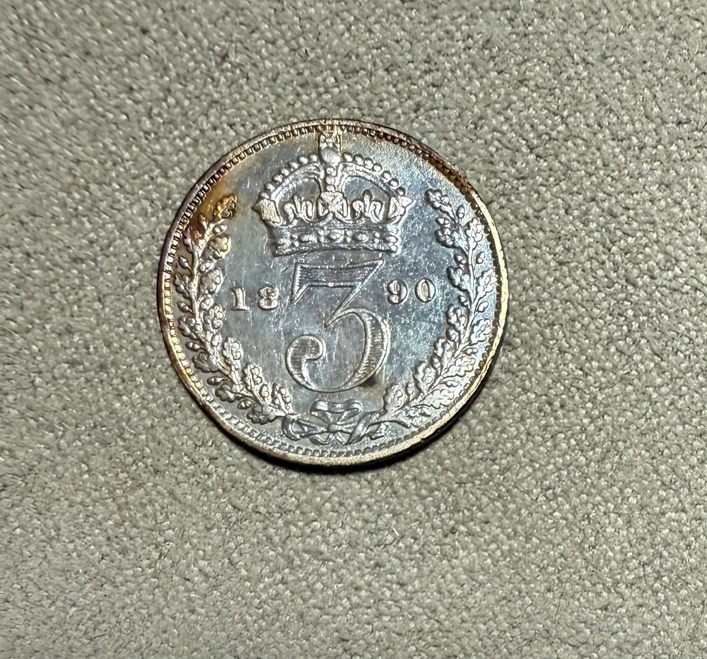 1890 GREAT BRITAIN 3 Pence uncirculated
