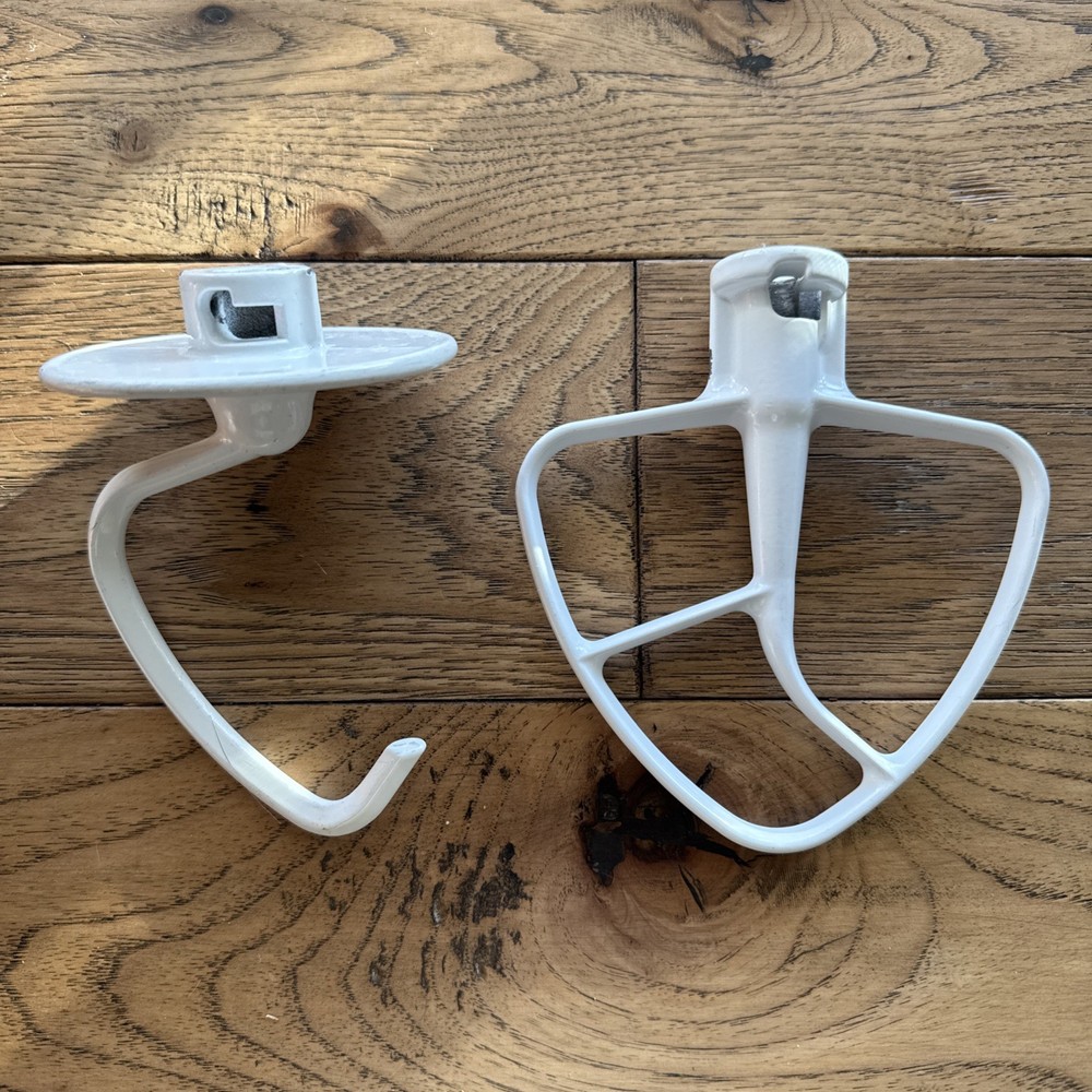 Kitchen Aid Attachments lot of 2 Dough Hook & Flat Blade Paddle