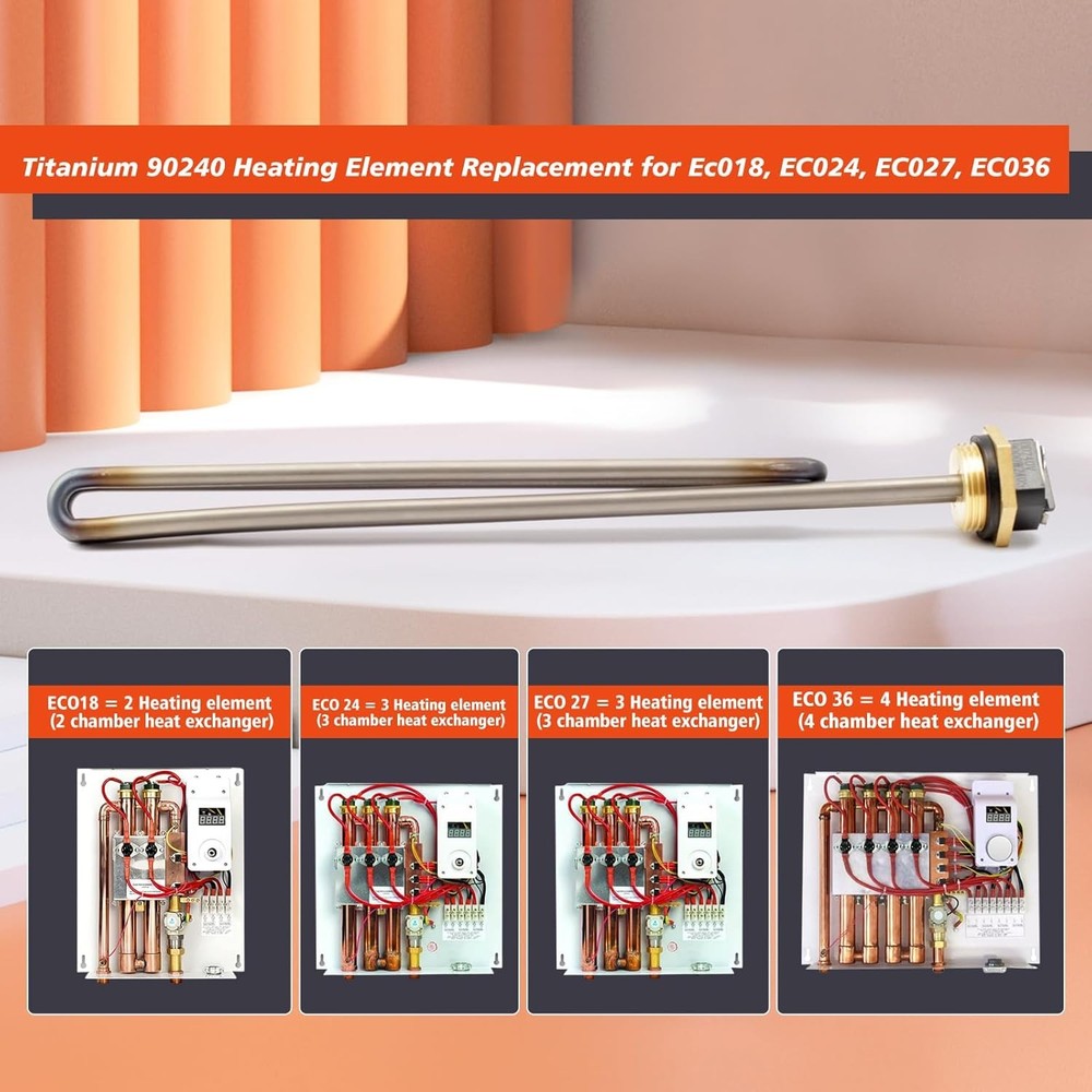 3 Pcs Titanium HE 90240 Water Heater Heating Element Replacement for 3 Pack